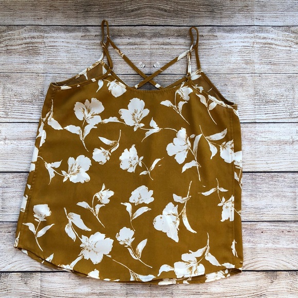 2/$20 Mustard Floral Blouse - Picture 2 of 2